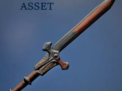 Sword 3D Model Game-Ready Weapon for RPG and Fantasy Games 3D model