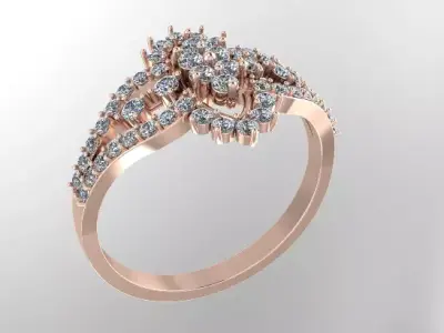 Wome Diamond Ring 3D print model