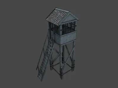 Watch Tower - Prison Low-poly 3D model