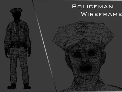 Policeman Character Low-poly 3D model