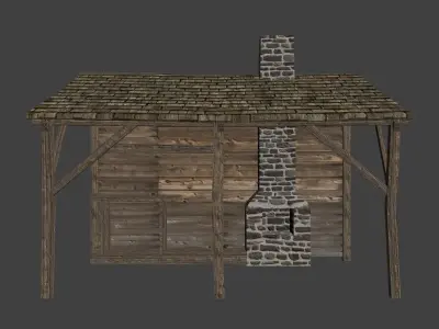 Blacksmith workshop Low-poly 3D model