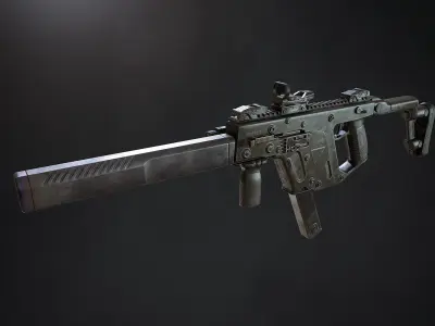 SBG Submachine Gun Low-poly 3D model