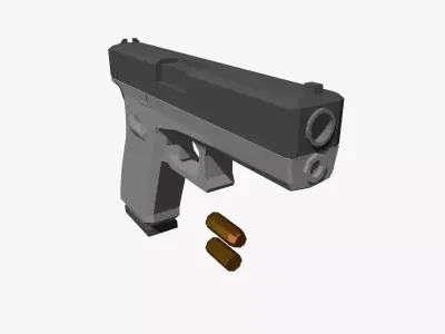 Glock 20 Low Poly Free low-poly 3D model