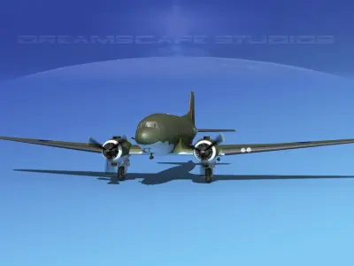 Douglas C-47 Dakota RAF V01 3D model