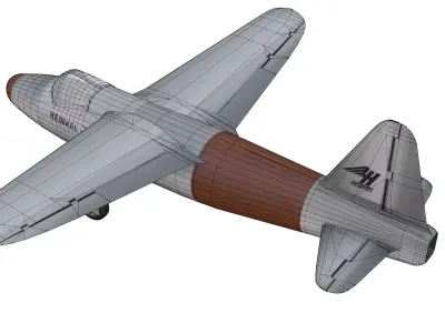 Heinkel He 178 Low-poly 3D model purchase