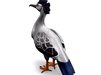Stylized Kagu Bird 3D Model Low-poly 3D model