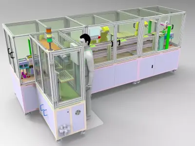 Headphone automatic polishing production line 3D model