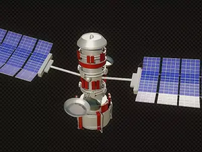 modern satellite technology Low-poly 3D model