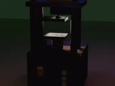 Press mechanism Low-poly 3D model