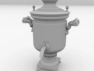 Samovar russian coffee pot 3D model