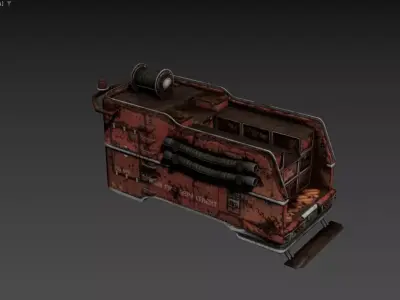 3D model of a vehicle or machinery part Low-poly 3D model