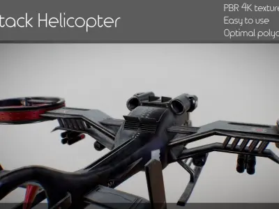 Futuristic Aircrafts Low-poly 3D model