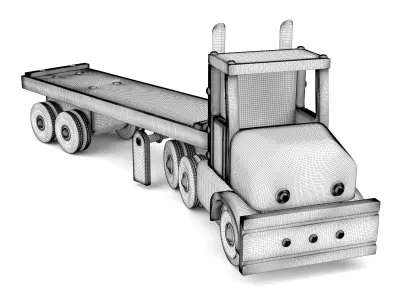 Wooden toy truck 26 3D model