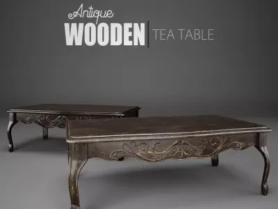 3D Antique Wooden Table Low-poly 3D model