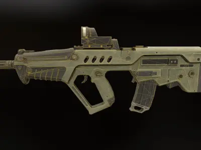 TAR-21 assault rifle Low-poly 3D model