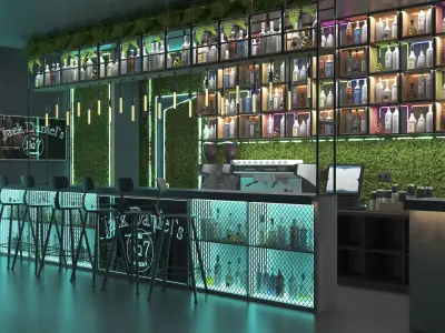 Industrial style bar 3D model purchase