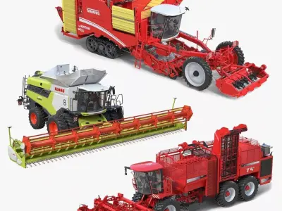Farming Harvester Vehicles Collection v1 3D Model Pack