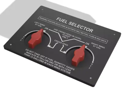 Beechcraft Baron B58 Fuel Selector 3D Print Model 3D print model