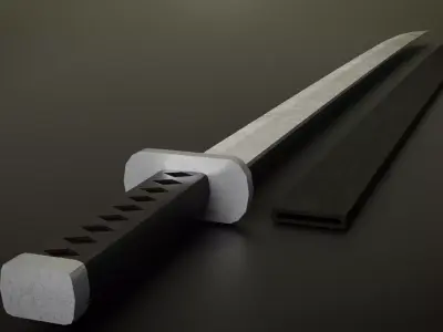 Katana Lop Poly - Game Ready PBR model Low-poly 3D model