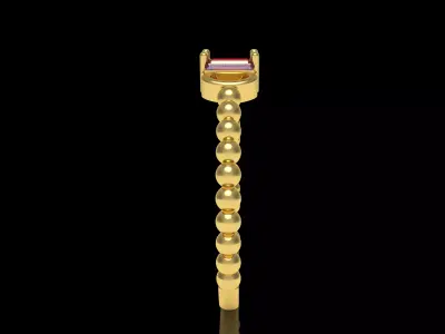 Colourfull Baguette Ring 3D print model