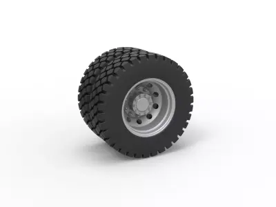 Military truck double wheel Scale 1 to 25 3D print model
