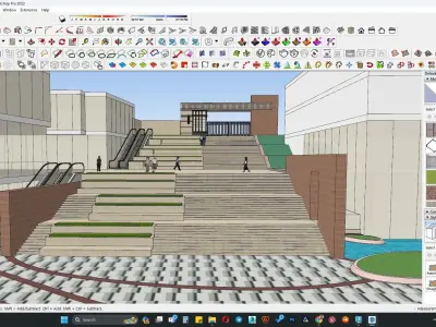 Main entrance commercial building 3D model