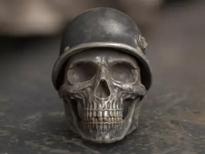 Soldier Skull Ring 3D print model