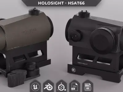 Holographic Sight HSAT66 - AAA 3D Asset - Game Ready Low-poly 3D model