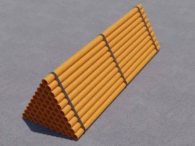  Industrial pipes Low-poly 3D model