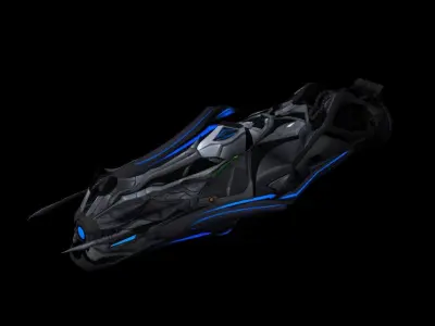 Sci Fi vehicle Low-poly 3D model by izaz140665