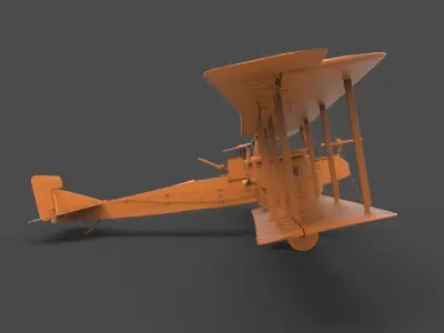 C - 22 orange biplane 3D print model