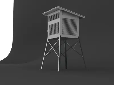 Low Poly Stevenson Screen Weather Shelter 3D model