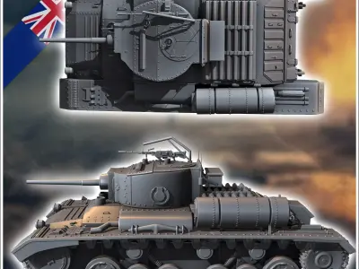Valentine Mark Mk III infantry tank - UK United WW2 Kingdom Brit 3D print model