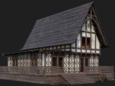 Old Medieval Building 4K Textures GameReady 119 Low-poly 3D model