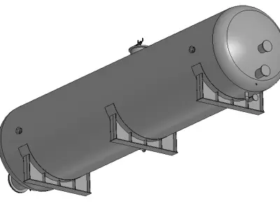 Industrial horizontal storage tank V10m3 3D model purchase