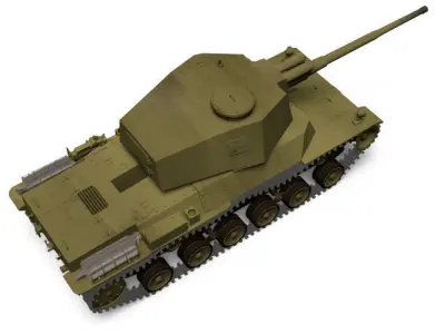Type3 medium tank Chi nu Long barrel type 3D model