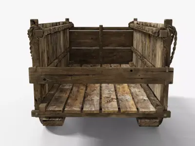 Medievel Cart Low-poly 3D model
