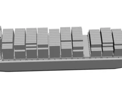 Cargo container ship 3D model