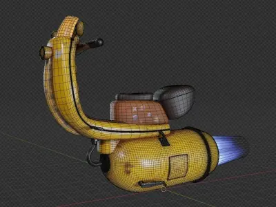 Bike game ready model Low-poly 3D model