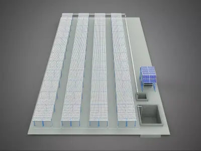 FIELD AEROPONIC HYDROPONIC PLANT FARM CULTIVATE SOLAR POWER IOT 3D model