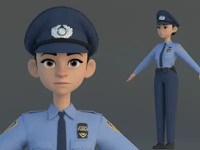 Grace Cartoon Female Character 3D model