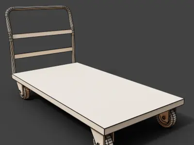trolley dolly truck Low-poly 3D model