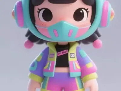 Cyber - Cute Girl 3D model