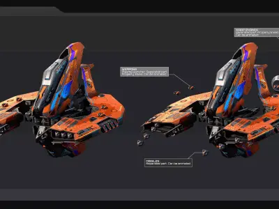 DRAKX - ALIEN Dreadnought DK2 Low-poly 3D model
