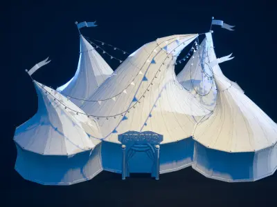 Circus Tent Stylized Model Low-poly 3D model