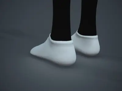 White Socks Style 2  Low-poly 3D model