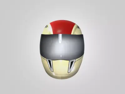 Full-Face Racing Helmet - Low-Poly 3D Model Free low-poly 3D model