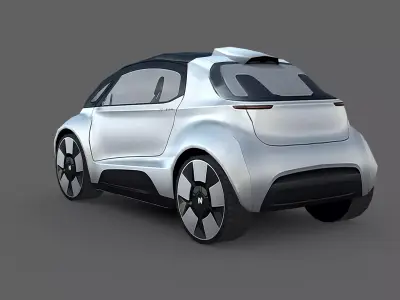 Futuristic Compact EV Car Low-poly 3D model