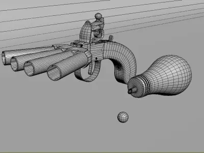 Duckfoot Pistol Derringer  3D model