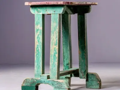 Early 20th Century Side Table with Original Paint 3D model